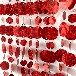 Гирлянды с блеском круги на кольцах 3+5см, 1 м х 10 шт, красный