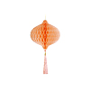 Бумажное украшение Шар-соты с кисточкой 15 см, персиковый